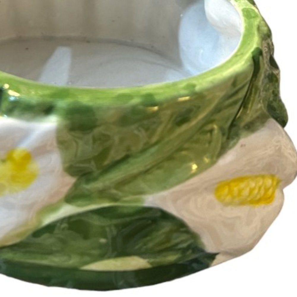 CERAMICA CONTINENTAL Vtg Calla Lily Pottery Planter Pot 9"x7.5"x6" - Picture 7 of 11